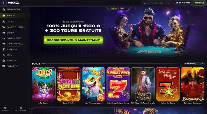 Découvrez les avantages de Mad Casino en ligne et ses bonus attrayants à France